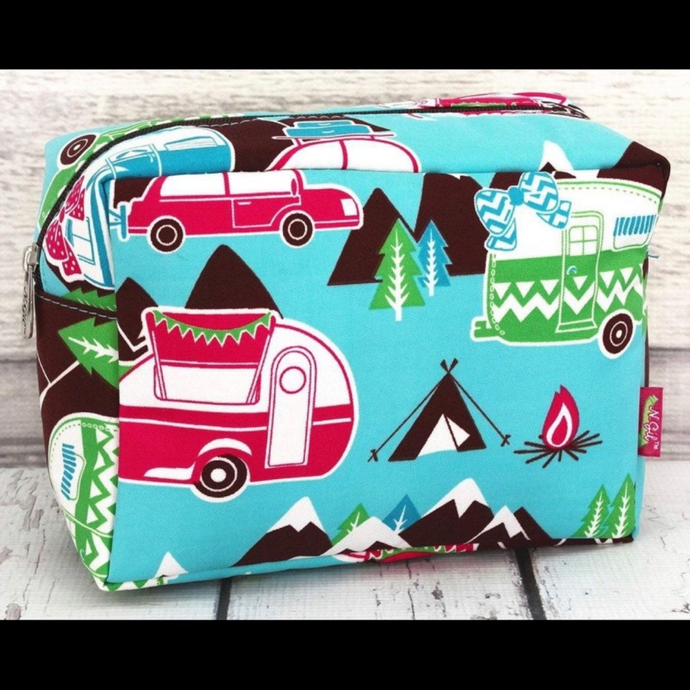 New! Happy camper cosmetic case